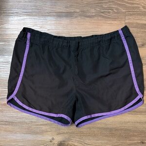 Black and Purple Women's Running Shorts